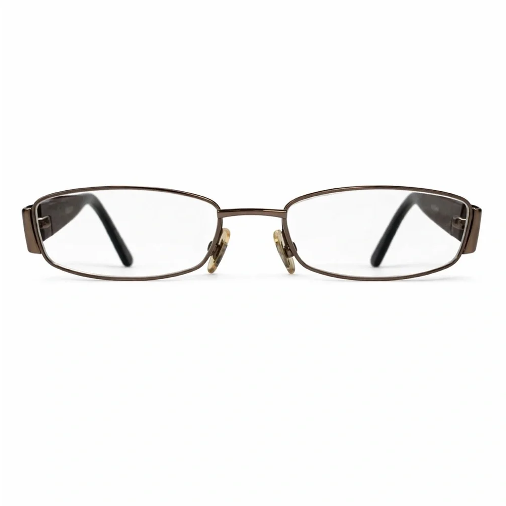 Gucci Unisex Black and Gold GG Logo Rectangular Glasses
